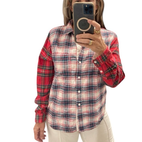 American Eagle Plaid Two Tones Flannel Button Down.Size S - Picture 3 of 12